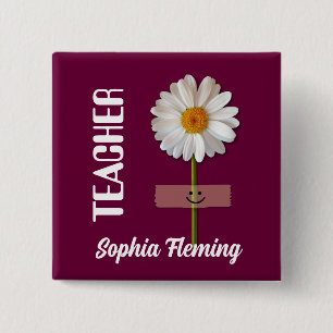 Badge Carré 5 Cm Boutons-cadeaux personnalisés pour les enseignant