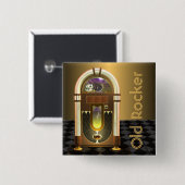 Badge Carré 5 Cm Boutons carrés de juke-box (Devant & derrière)