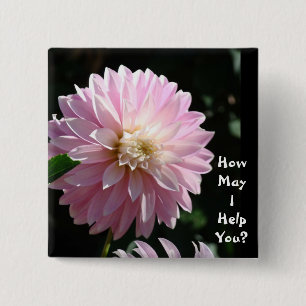 Badge Carré 5 Cm Boutons Dahlia Fleur Florale Comment puis-je vous