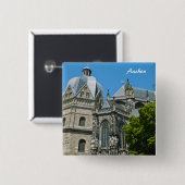 Badge Carré 5 Cm Boutons d'Aix-la-Chapelle (Devant & derrière)