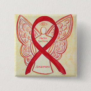 Badge Carré 5 Cm Boutons d'art du ruban de sensibilisation à l'ang