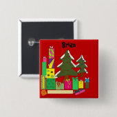 Badge Carré 5 Cm Boutons de balise de nom (Devant & derrière)