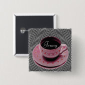 Badge Carré 5 Cm boutons de café-restaurant (Devant & derrière)