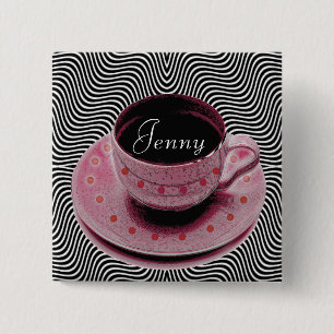 Badge Carré 5 Cm boutons de café-restaurant