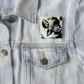 Badge Carré 5 Cm Boutons de chat d'encre (En situation)