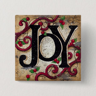 Badge Carré 5 Cm Boutons de ~ de joie de Noël