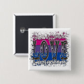 Badge Carré 5 Cm Boutons de fierté de Bi d'amour et de fierté (Devant & derrière)