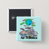 Badge Carré 5 Cm Boutons de jour de la terre (Devant & derrière)