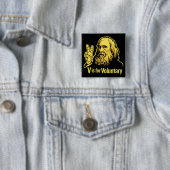 Badge Carré 5 Cm Boutons de Lysander Spooner Voluntaryism (En situation)
