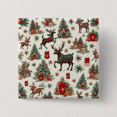 Badge Carré 5 Cm Boutons de Noël (Devant)