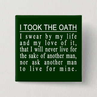 Badge Carré 5 Cm Boutons de serment de John Galt