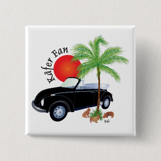 Badge Carré 5 Cm Boutons de ventilateur Käfer (Devant)