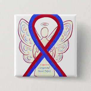 Badge Carré 5 Cm Boutons du ruban Sensibilisation aux déficiences