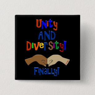 Badge Carré 5 Cm Boutons d'unité et de diversité