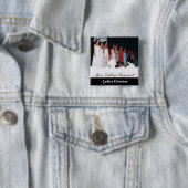 Badge Carré 5 Cm Boutons faits sur commande de reconstitution (En situation)