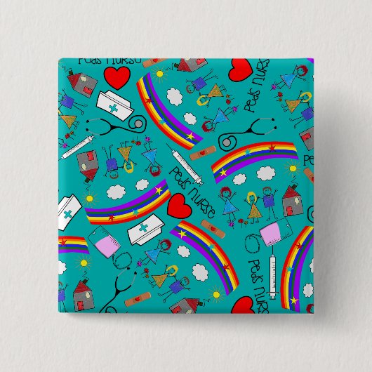 Badge Carré 5 Cm Boutons pédiatriques d'infirmière (Devant)