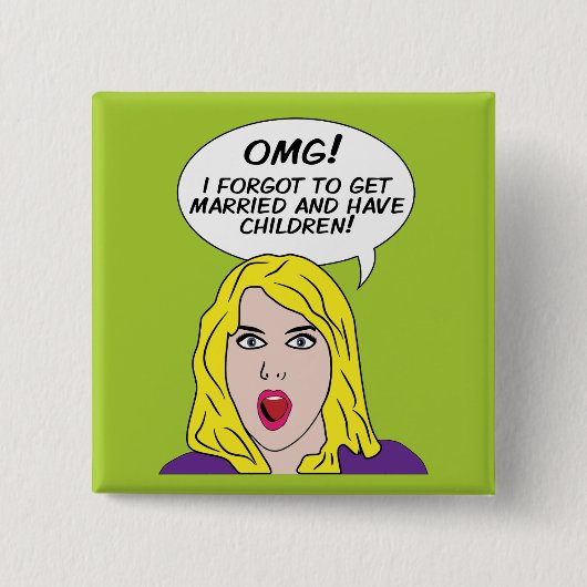 Badge Carré 5 Cm Boutons RETRO COMICS (Devant)