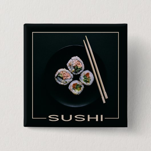 Badge Carré 5 Cm boutons sushi (Devant)