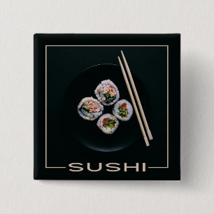 Badge Carré 5 Cm boutons sushi