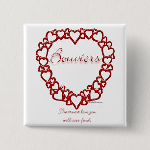 Badge Carré 5 Cm Bouvier des Flandres Véritable Amour