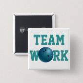 Badge Carré 5 Cm Bowling Ball Blue (Devant & derrière)