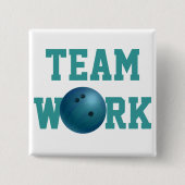 Badge Carré 5 Cm Bowling Ball Blue (Devant)