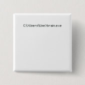 Badge Carré 5 Cm Brain.exe Fun Coder Programmer Computer (Devant)