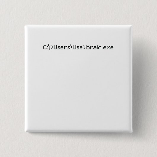 Badge Carré 5 Cm Brain.exe Fun Coder Programmer Computer (Devant)