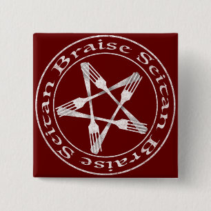 Badge Carré 5 Cm Braise Seitan Vegan Pentagram (light version)