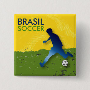 Badge Carré 5 Cm Brasil Football