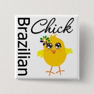 Badge Carré 5 Cm Brazilian Chick