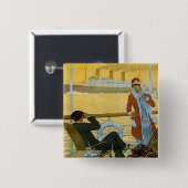 Badge Carré 5 Cm Bresil - Plata (Devant & derrière)