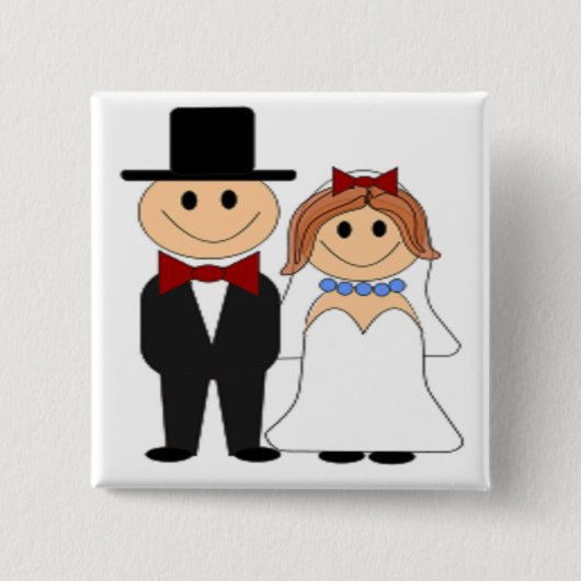 BADGE CARRÉ 5 CM BRIDE ET GROUPE (Devant)