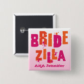 Badge Carré 5 Cm Bridezilla (s) (Devant & derrière)