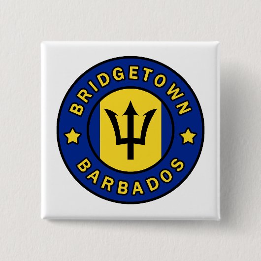Badge Carré 5 Cm Bridgetown Barbade (Devant)