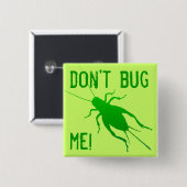Badge Carré 5 Cm Bright Green Cricket (Devant & derrière)
