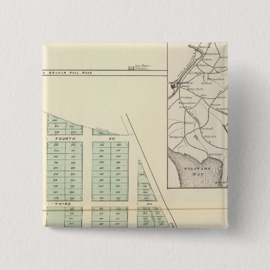 Badge Carré 5 Cm Brighton Land Association, le lac Spring adjacent (Devant)