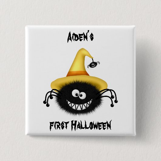 Badge Carré 5 Cm Broche à araignée (Devant)