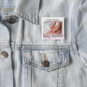 Badge Carré 5 Cm Broche de douche pour bébé (En situation)