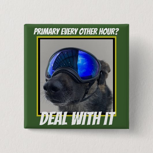 Badge Carré 5 Cm Broche du bouton du point de contrôle K9 (Devant)