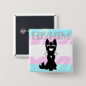 Badge Carré 5 Cm Broche hybride (Lui/Lui) (Devant & derrière)