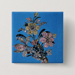 Badge Carré 5 Cm Broche sous la forme de grand bouquet avec