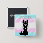 Badge Carré 5 Cm Broche Trans Hybride (It/Her) (Devant & derrière)