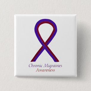 Badge Carré 5 Cm Broches Bouton de sensibilisation aux migraines ch