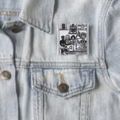 Badge Carré 5 Cm Brochure contre le tabac (En situation)