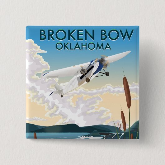 Badge Carré 5 Cm Broken Bow Oklahoma (Devant)