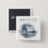 Badge Carré 5 Cm Bronte Parsonage Maison des Brontes (Devant & derrière)
