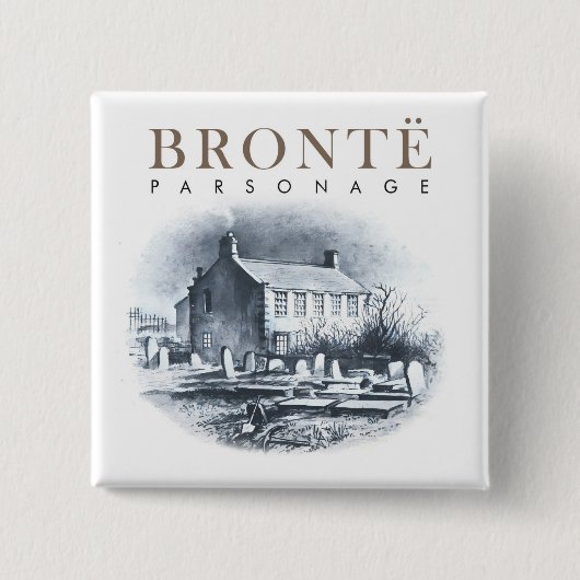 Badge Carré 5 Cm Bronte Parsonage Maison des Brontes (Devant)