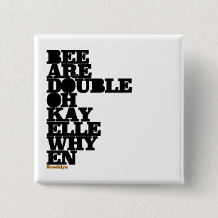 BADGE CARRÉ 5 CM BROOKLYN