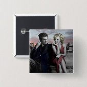 Badge Carré 5 Cm Brooklyn B&W 2 (Devant & derrière)